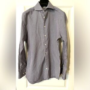 Men's suit supply Houndstooth Shirt - Blue and white.